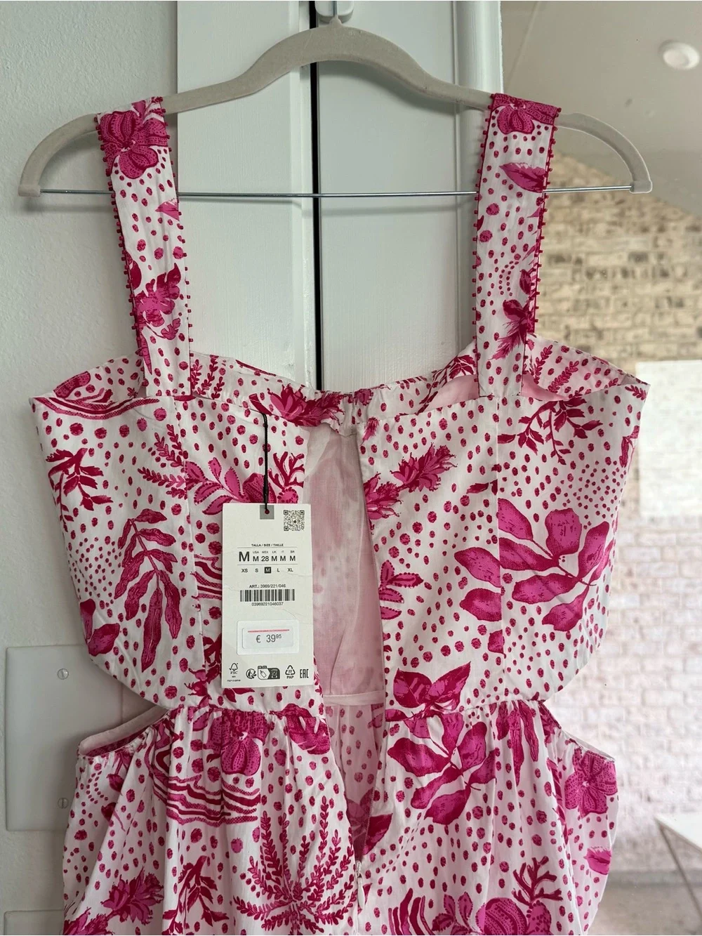 Zara Pink Floral Cutout Maxi Dress - Picture 6 of 13